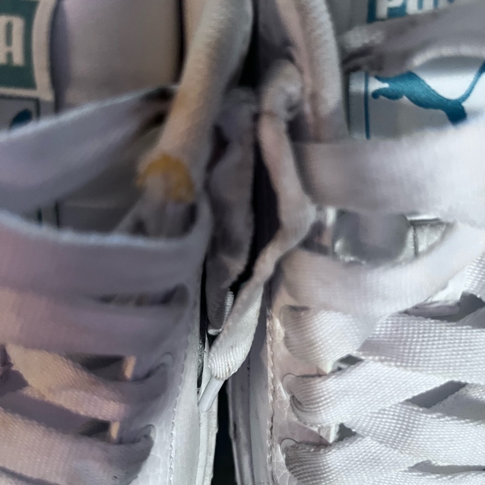 Puma White and Pink Platform Sneakers with Chunky Sole - Picture 8 of 12